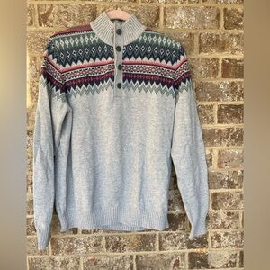 Izod Fair Isle Scandinavian Sweater XL